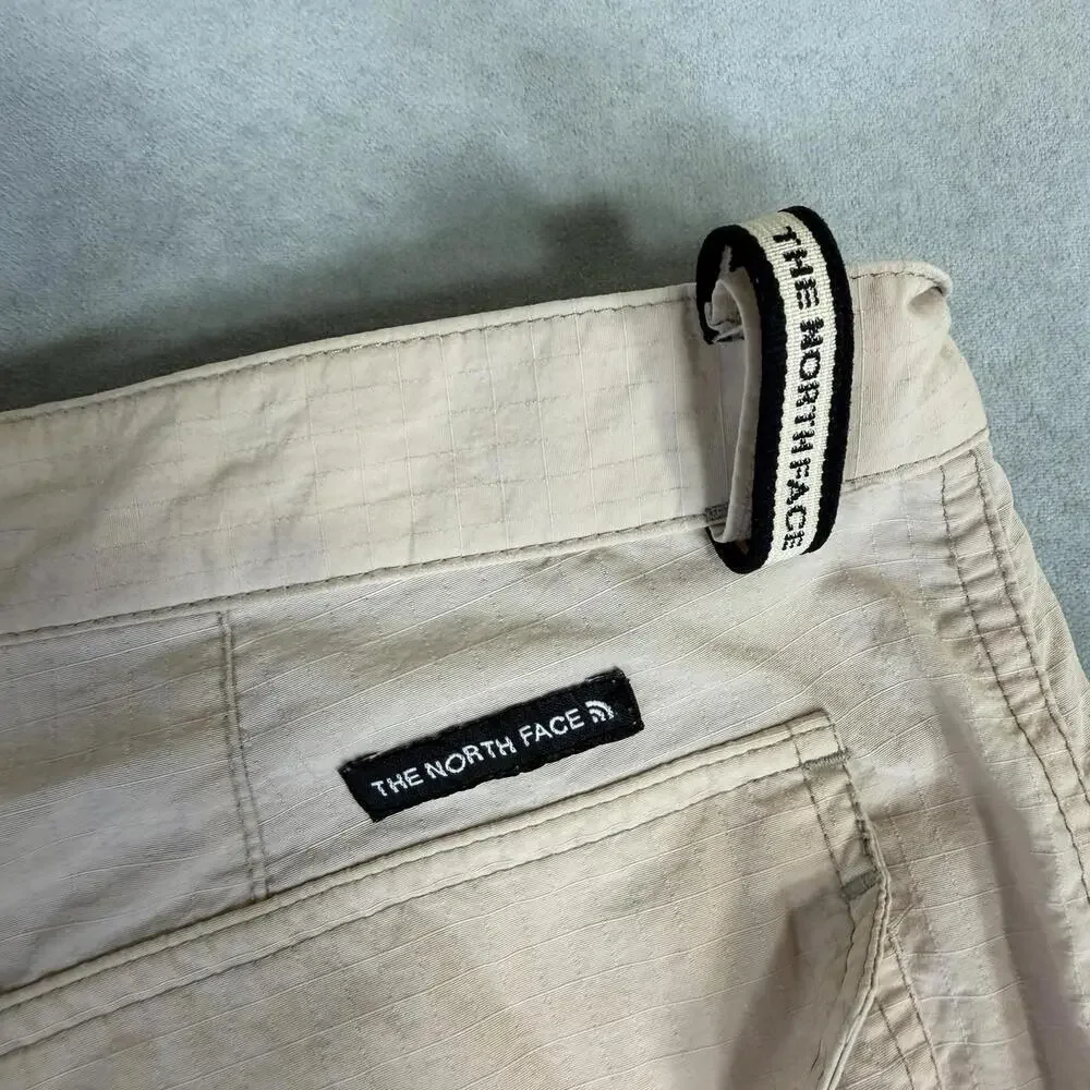 VTG The North Face Convertible Pants Mens 38 Beige Ripstop Gorpcore Hiking Y2K